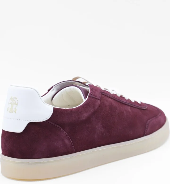 Dark Red Leather Sneakers - Image 3