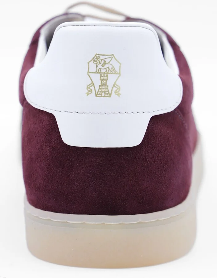 Dark Red Leather Sneakers - Image 4