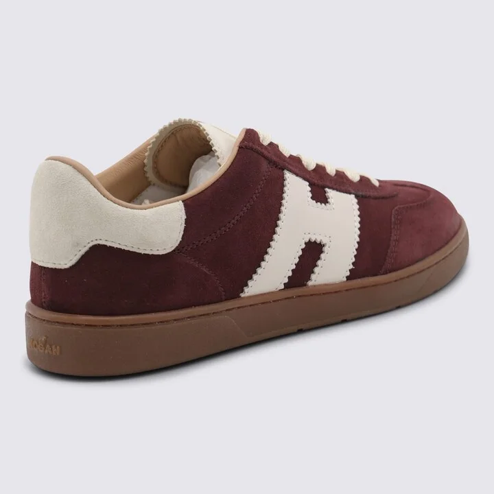 Dark Red Leather Sneakers - Image 3