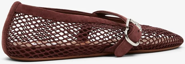 Dark red mesh ballet flats - Image 3