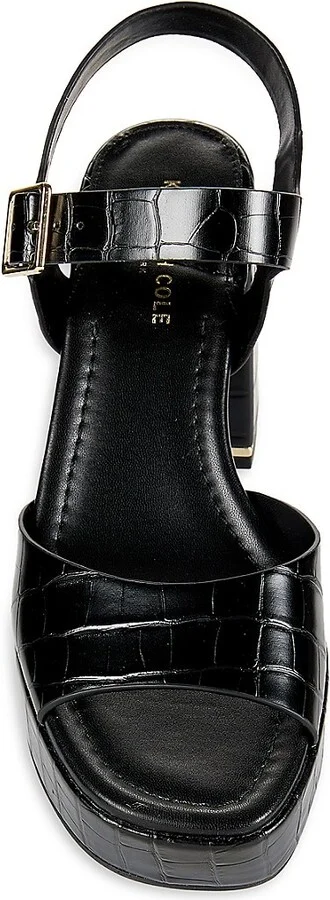 Darla Croc Embossed Leather Sandals - Image 5