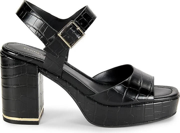 Darla Croc Embossed Leather Sandals