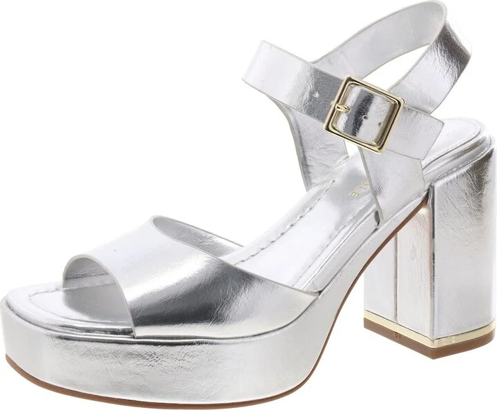 Darla Womens Faux Leather Metallic Slingback Sandals