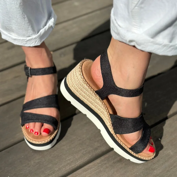 Darya Wedge Platform Sandal Heavy Canvas - Image 2