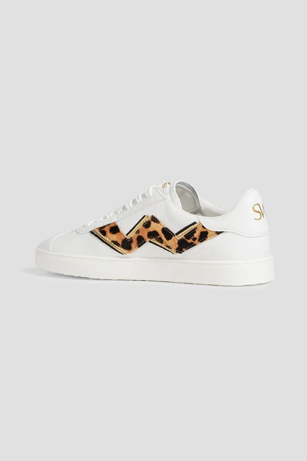Daryl II calf hair-trimmed leather sneakers - Image 3