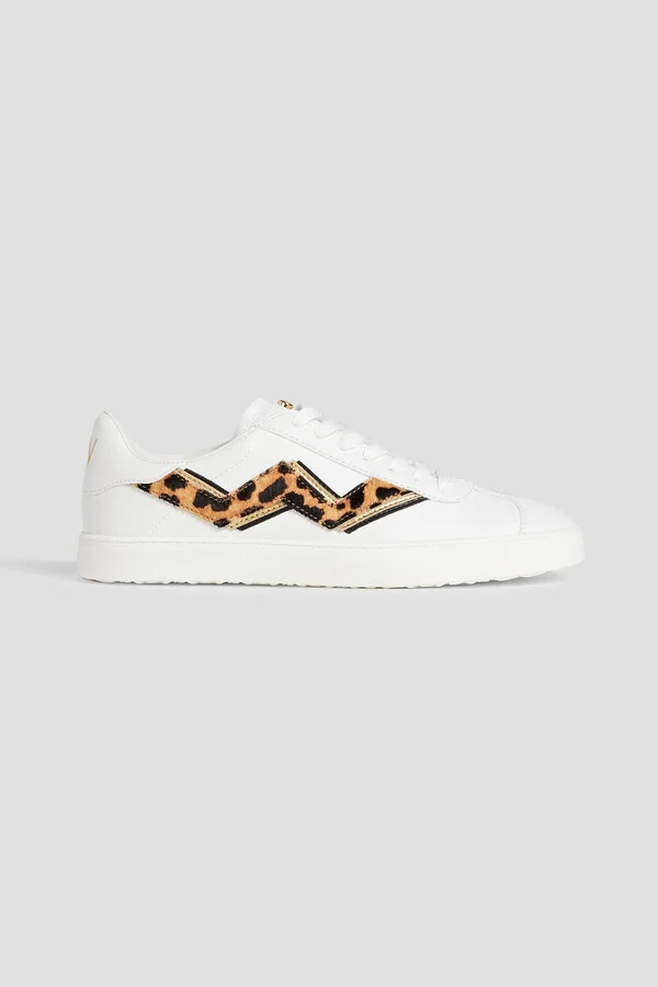 Daryl II calf hair-trimmed leather sneakers