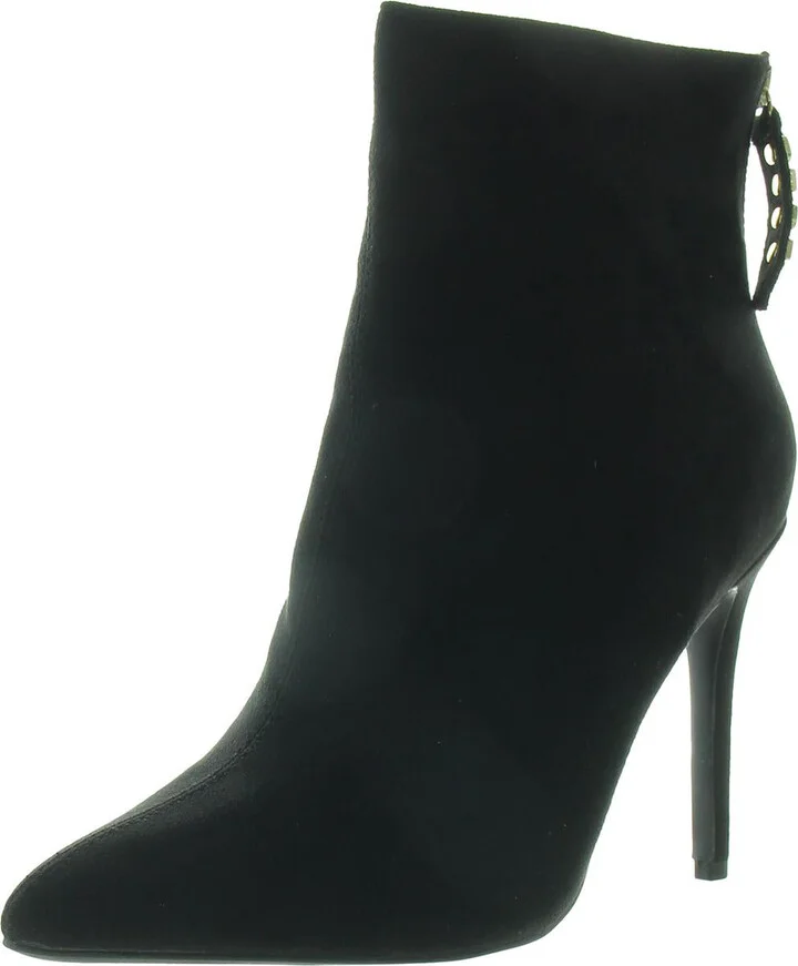 Dasha Womens Faux Leather Embossed Heels
