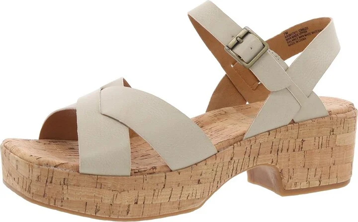DASHAII Womens Buckle Faux Leather Ankle Strap