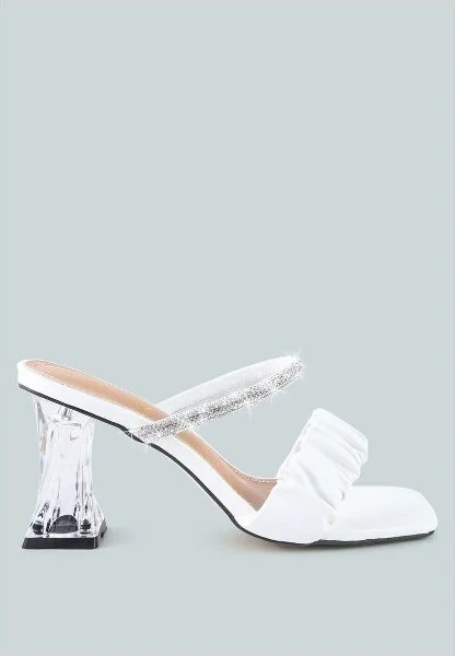 Date Look Clear Heel Rhinestone Sandals Women