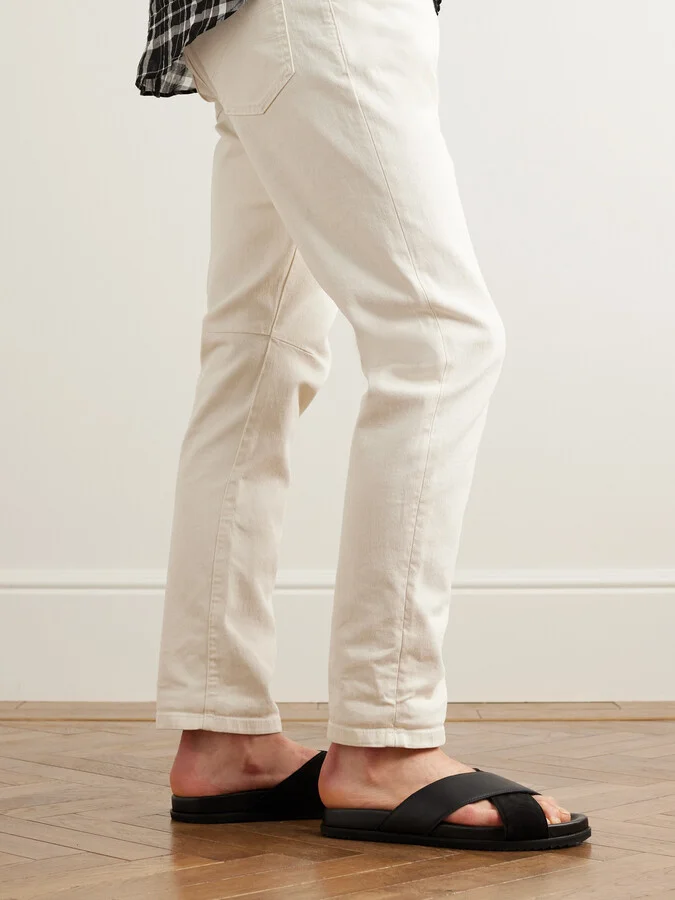David Cross-Grain Leather and Suede Sandals - Image 2