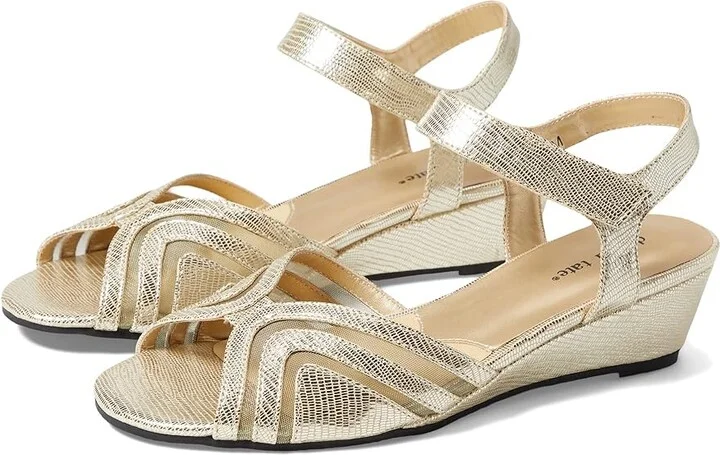 David Tate Admire Women's Shoes Gold Lizard Print : 5 M (B), Leather