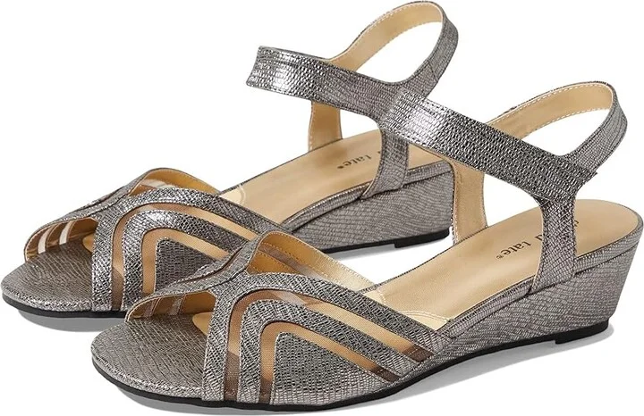 David Tate Admire Women's Shoes Pewter Lizard Print : 7 N (AA), Leather