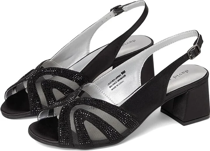 David Tate Desire Women's Dress Sandals Black : 9.5 N (AA), Leather/Rubber