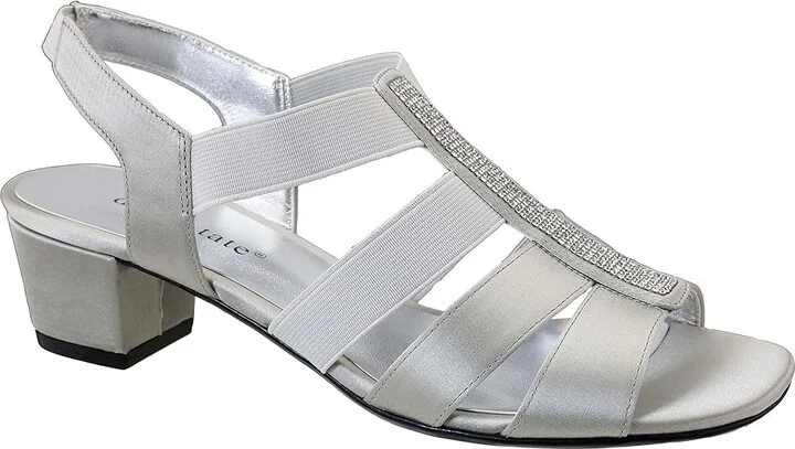 David Tate Eve Women's Shoes Silver Satin : 9 N (AA)