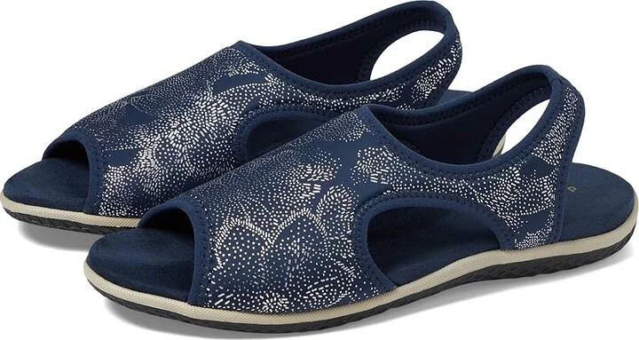 David Tate Freestep Women's Sandals Navy : 6 W (D), Rubber/Suede