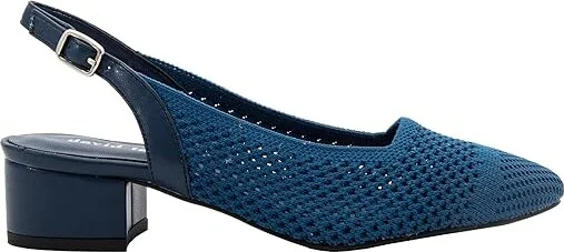 David Tate Glenna High Women's Heels Navy : 9 W (D), Leather/Rubber - Image 7