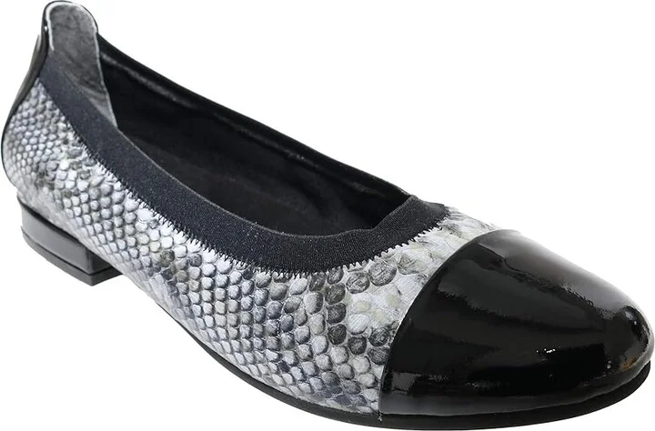 David Tate Nicole Women's Shoes Black Snake Print : 8 N (AA), Leather