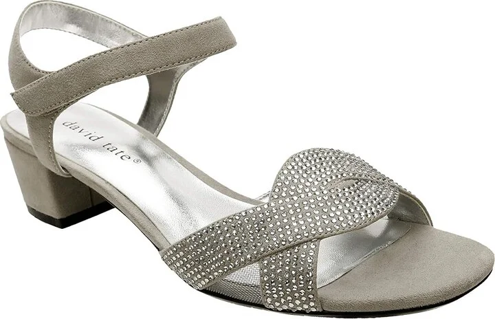 David Tate Rain Women's Shoes Silver Satin : 7 N (AA), Textile