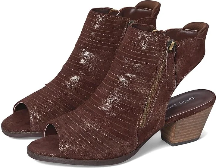 David Tate Sideview Women's Sandals Metallic Brown : 10.5 W (D), Suede