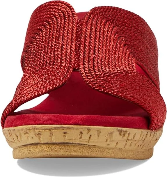 David Tate Vibe Women's Sandals Red Rayon Fabric : 12 W (D), Textile - Image 2