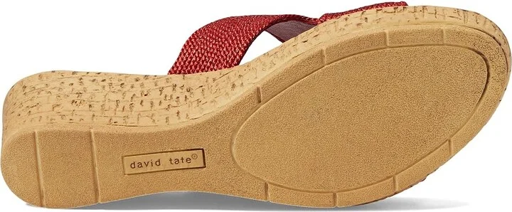 David Tate Vibe Women's Sandals Red Rayon Fabric : 12 W (D), Textile - Image 3