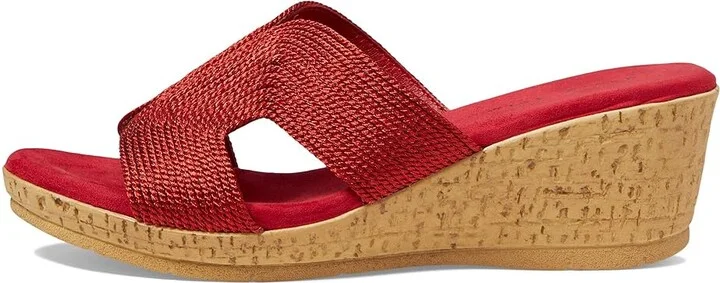 David Tate Vibe Women's Sandals Red Rayon Fabric : 12 W (D), Textile - Image 5