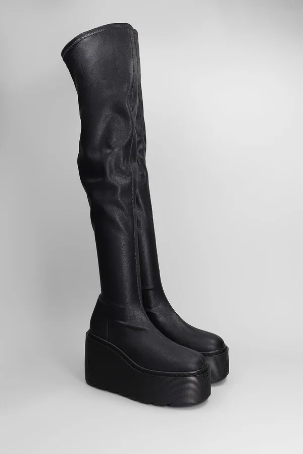 Davidson 101 High Heels Boots In Black Leather - Image 2
