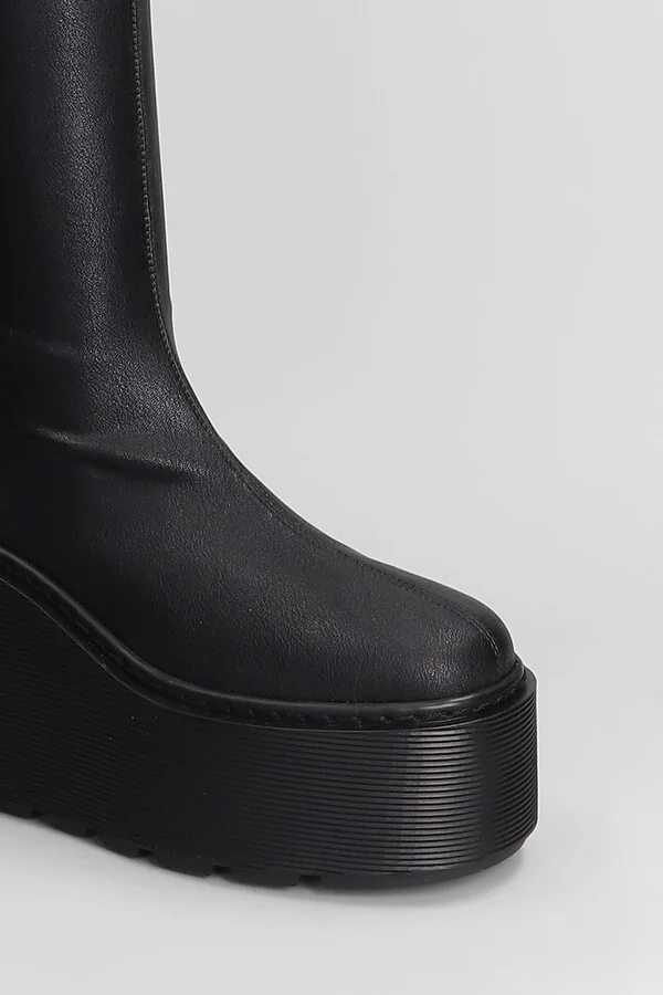 Davidson 101 High Heels Boots In Black Leather - Image 5
