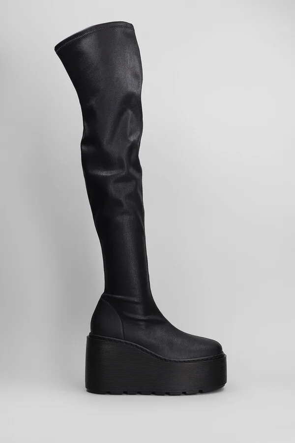 Davidson 101 High Heels Boots In Black Leather