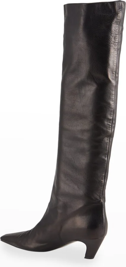 Davis Slouchy Leather Knee Boots - Image 4