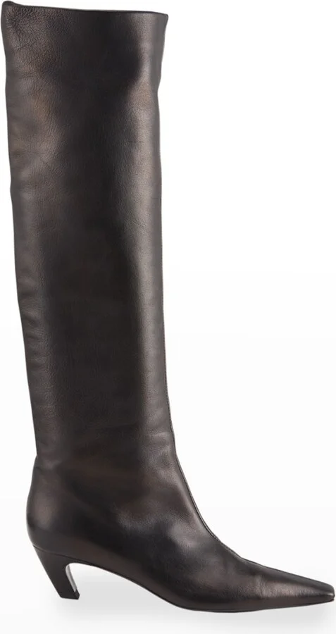 Davis Slouchy Leather Knee Boots - Image 5