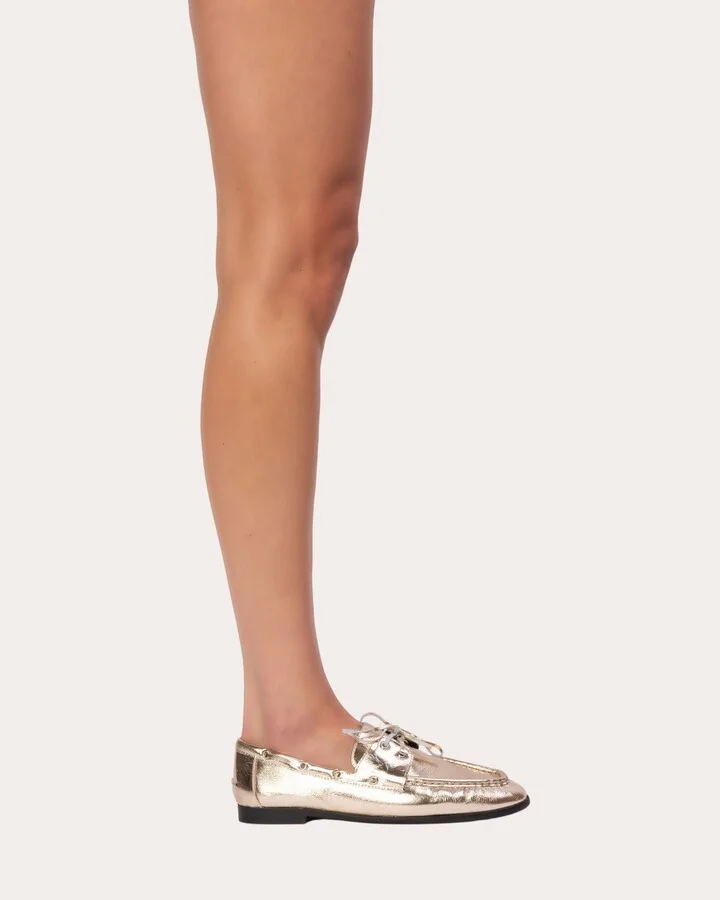 Davy Crinkled Metallic Leather Loafer - Image 2