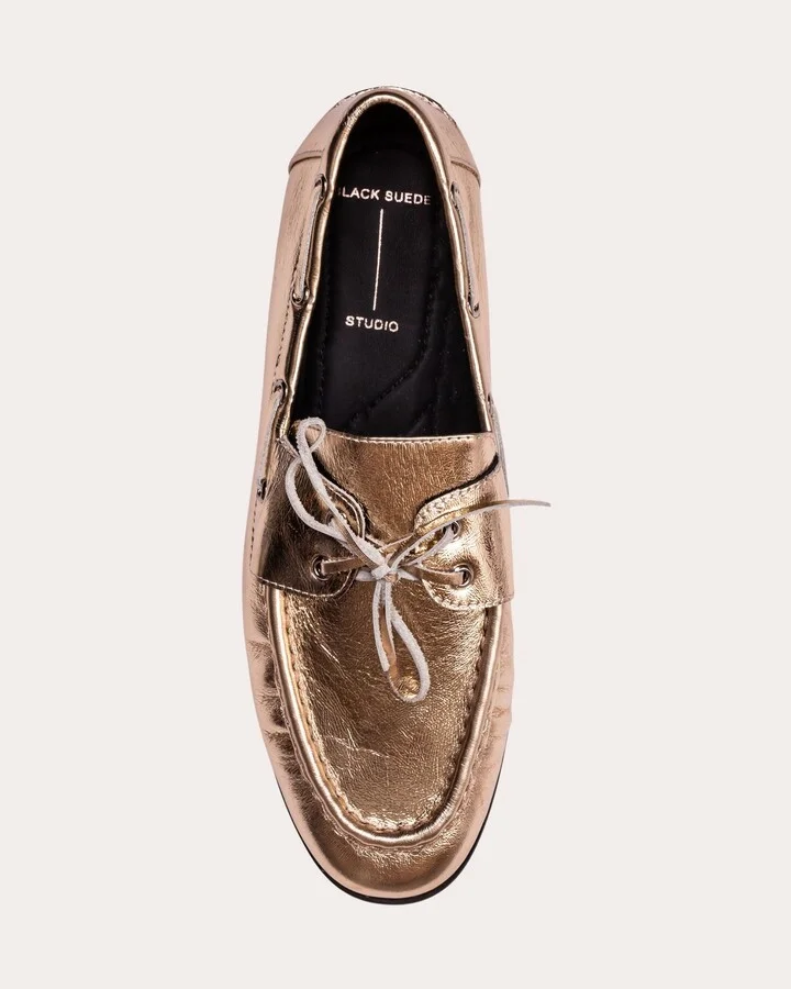 Davy Crinkled Metallic Leather Loafer - Image 4