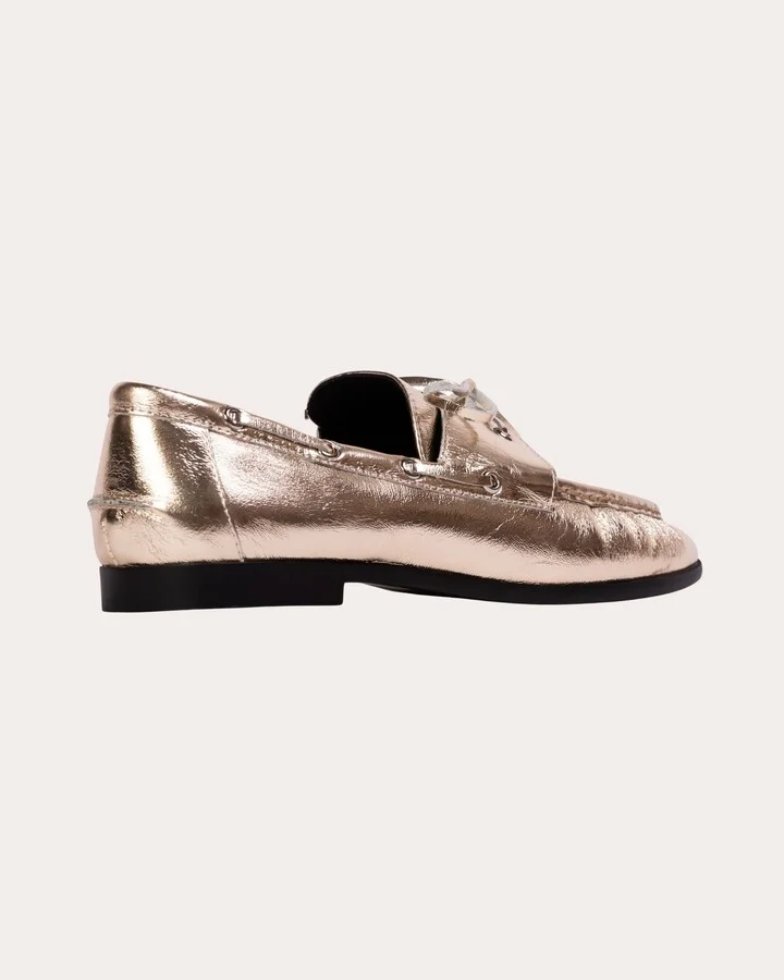 Davy Crinkled Metallic Leather Loafer - Image 5