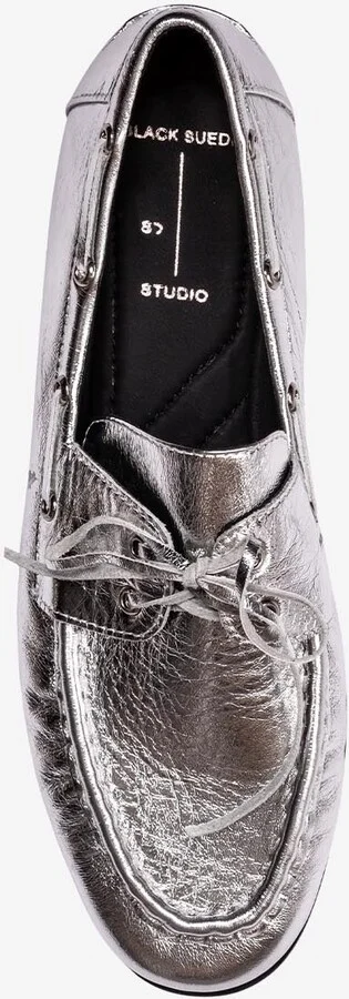 Davy Crinkled Metallic Leather Loafers - Image 3