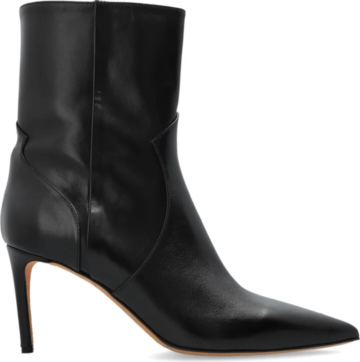 Davy Heeled Ankle Boots, , - Black