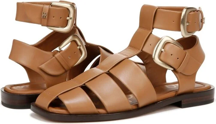 Dawn Ankle Buckle Sandal In Saddle Leather