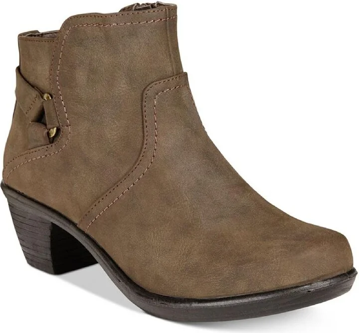 Dawnta Womens Faux Leather Ankle Booties