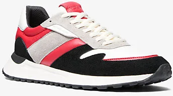 Dax Color-Block Leather and Suede Trainer