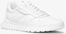 Dax Pebbled Leather and Logo Trainer - Image 2