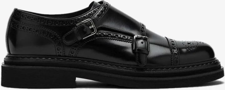 Day Classic Monk Strap Shoes in Brushed Leather