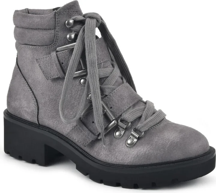 Day Time Womens Faux Suede Lugged Sole Ankle Boots