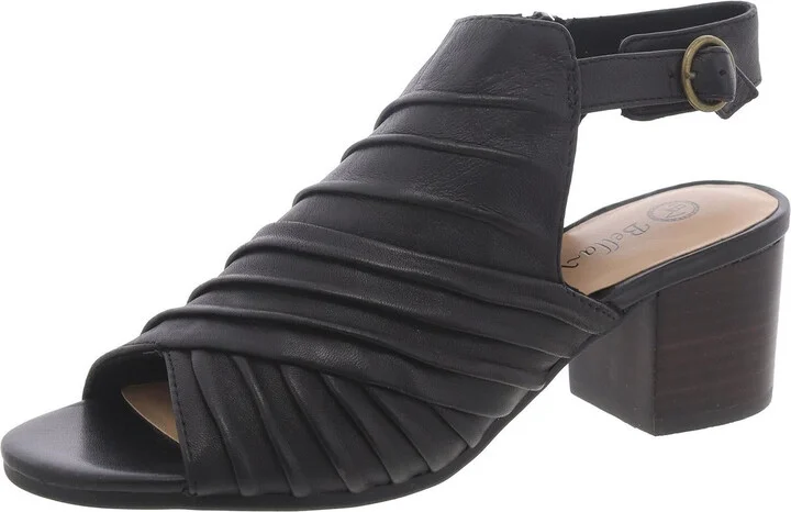 DAYANA Womens Faux Leather Round toe Block Heel