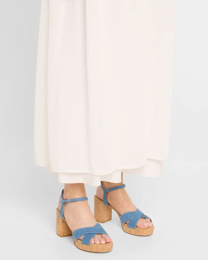 Dayna Denim Crisscross Platform Sandals - Image 5