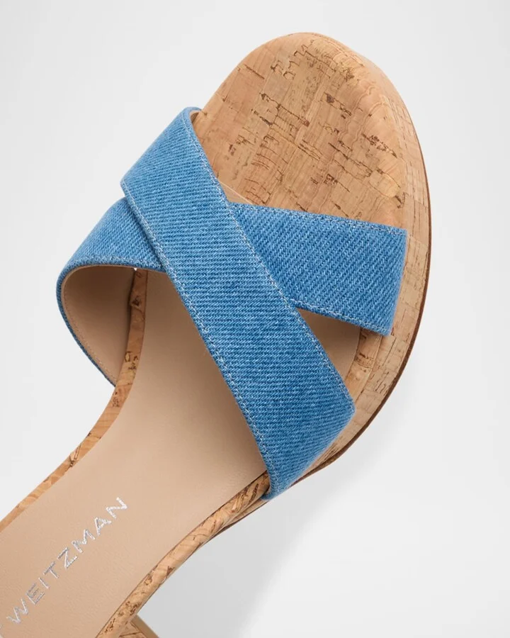 Dayna Denim Crisscross Platform Sandals - Image 6