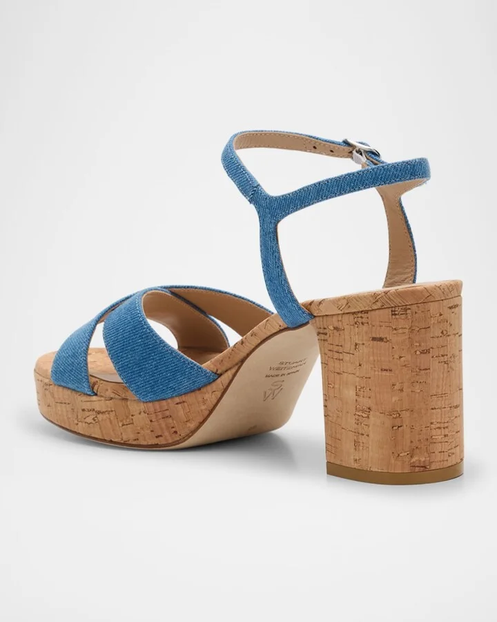Dayna Denim Crisscross Platform Sandals - Image 10
