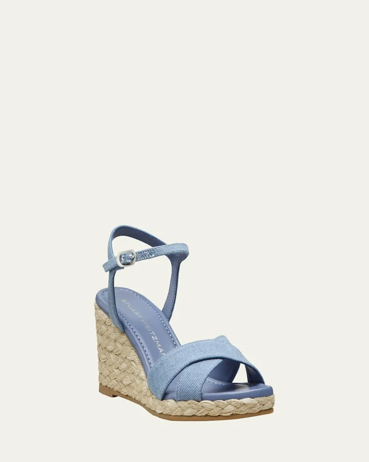 Dayna Denim Crisscross Wedge Espadrilles - Image 2