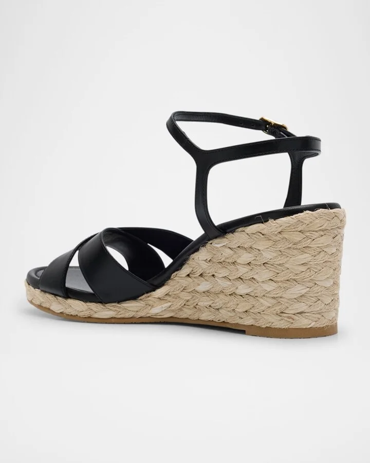 Dayna Leather Crisscross Espadrille Sandals - Image 5
