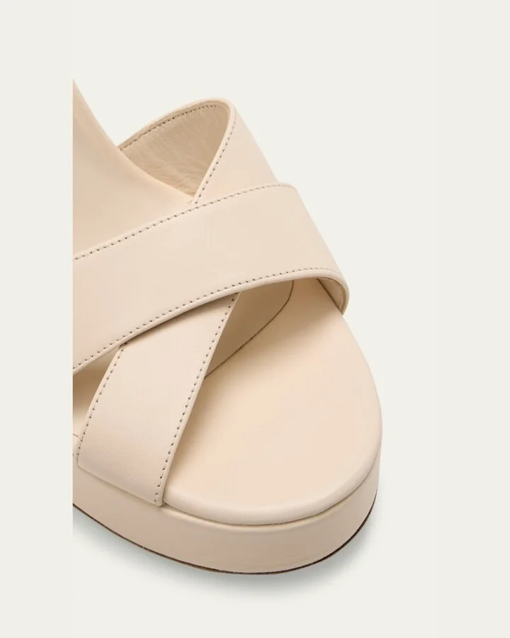 Dayna Leather Crisscross Platform Sandals - Image 2