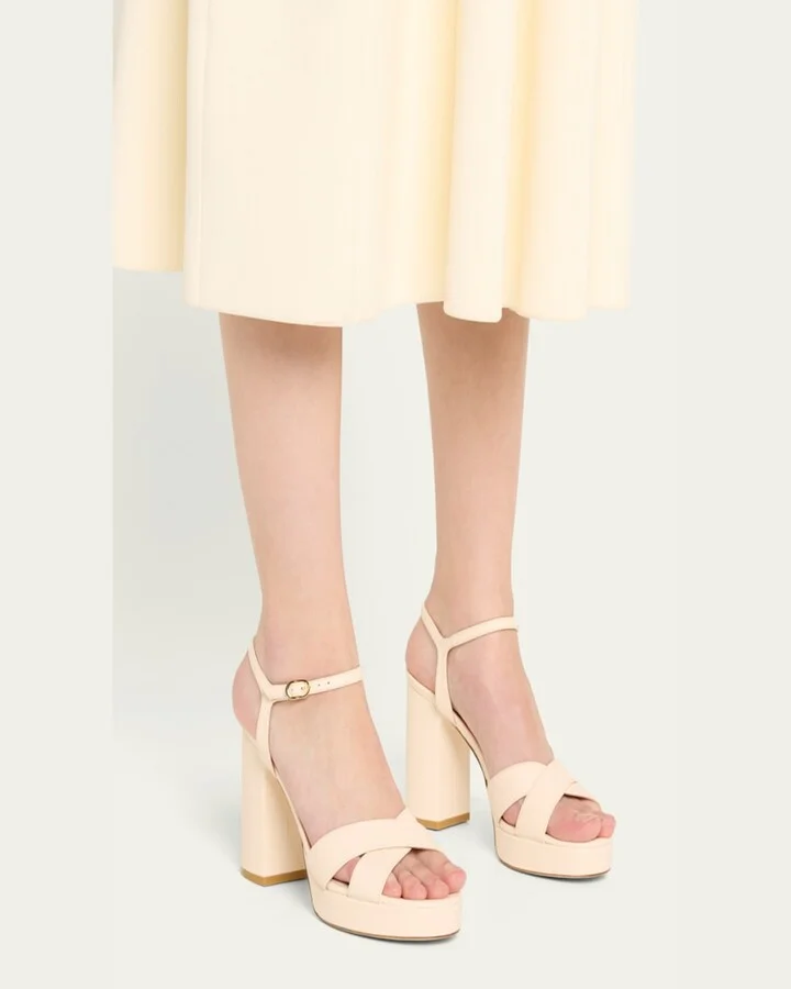 Dayna Leather Crisscross Platform Sandals - Image 6